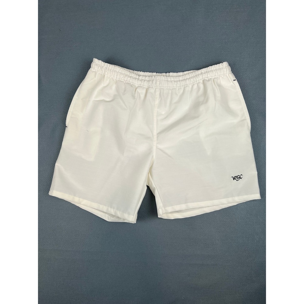 WGC Vintage Swim Trunks Shorts 90s Minimalist Athletic Streetwear White Poly L